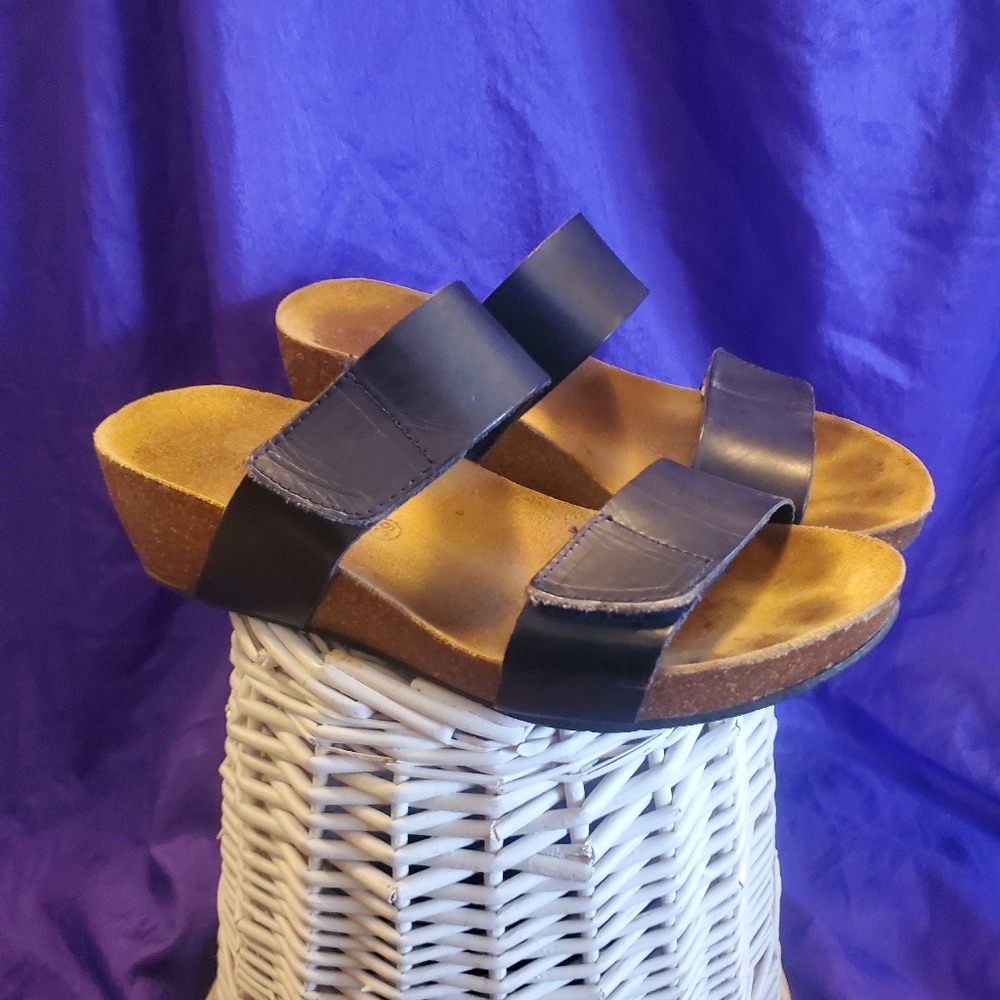 Lola Sabbia Eric Michael Cork Wedge Sandals size 39 or 8 women's